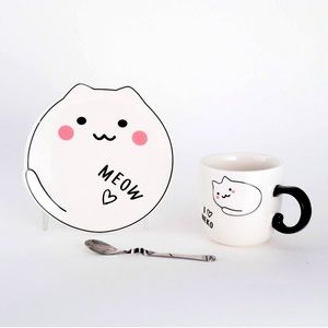 💕NWOB Hinomaru Collection Neko Kitten Tea 🍵 Cup/espresso ☕️with Saucer&Sp…